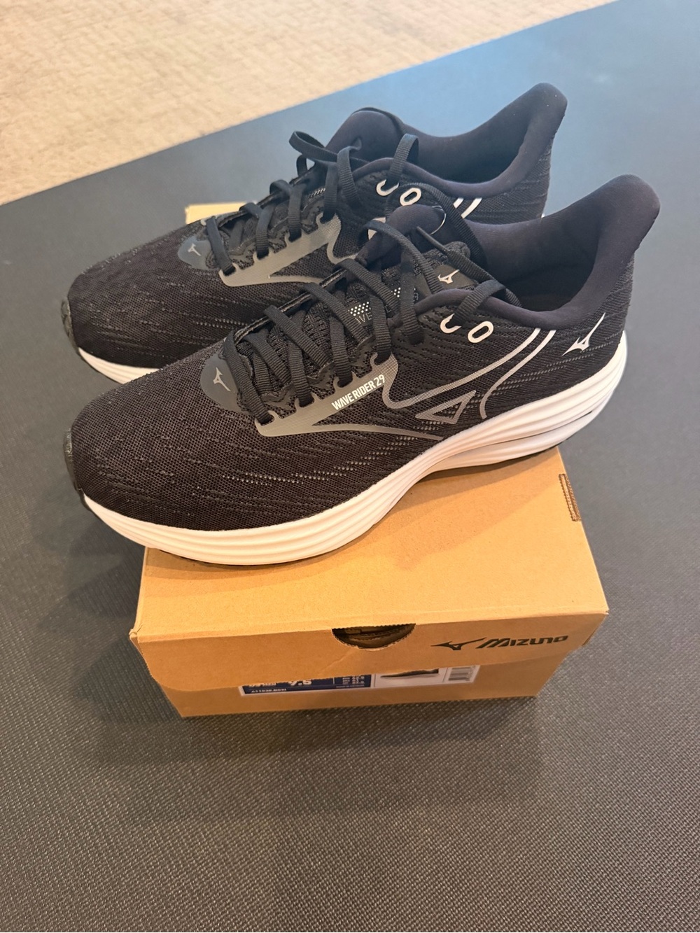 Mizuno Men's Wave Rider 29 Black  Running Shoes